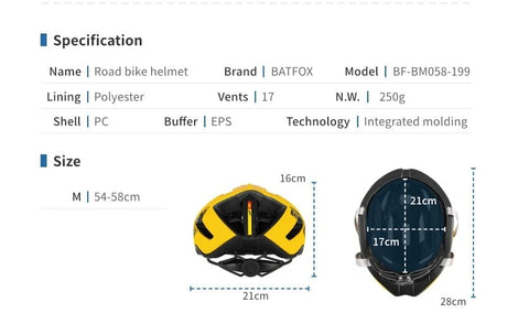 Casco para bicicleta Batfox Aerodinamico